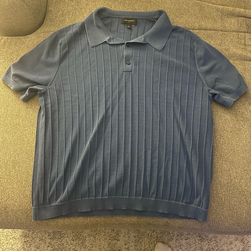Banana Republic Men's Slate Blue Knit Polo